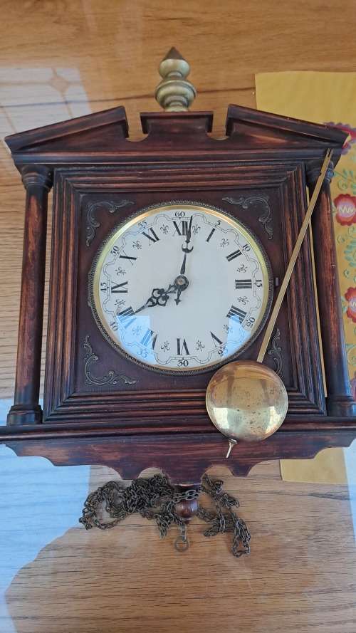 Antique wooden E.Schmeckenbecher H-65 Wall clock
