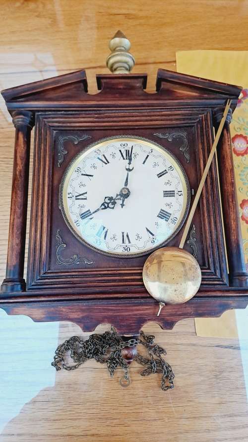 Antique wooden E.Schmeckenbecher H-65 Wall clock