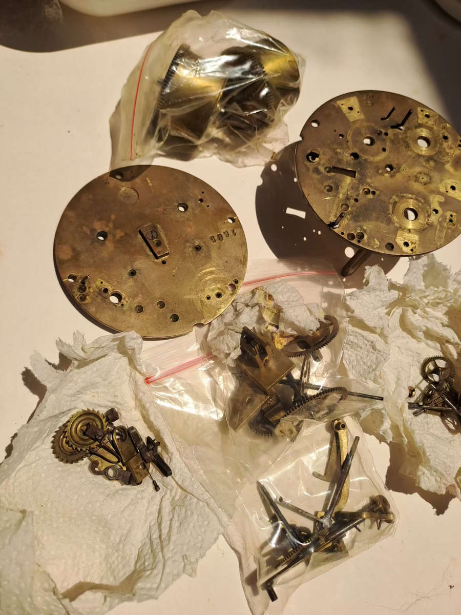 french clock movement with extras for spares or repairs