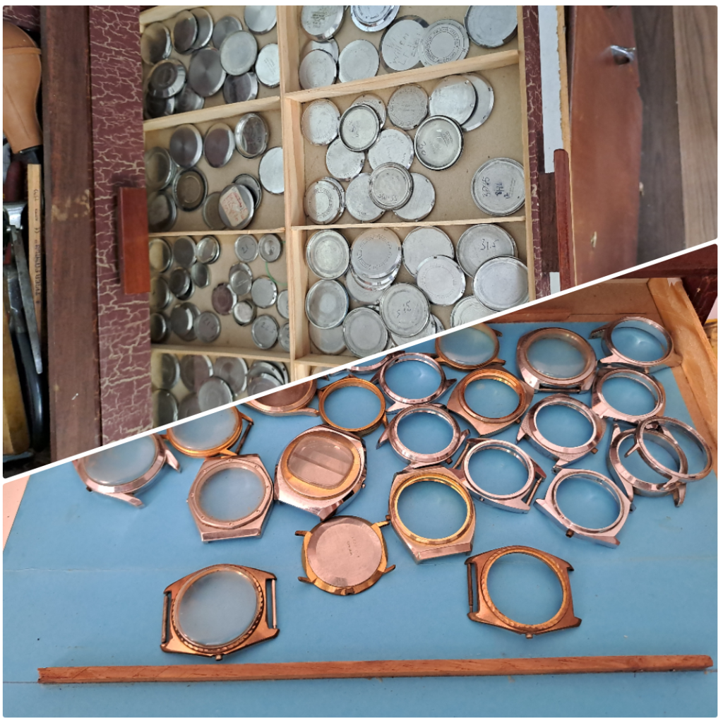 Job lot vintage mens watch housings and back plates