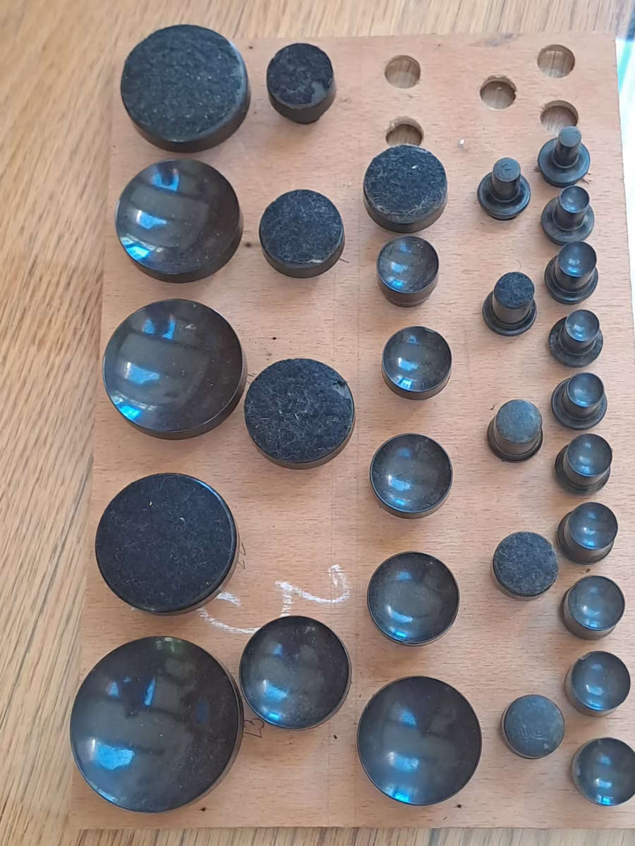 Well used Robur glass fitting dies