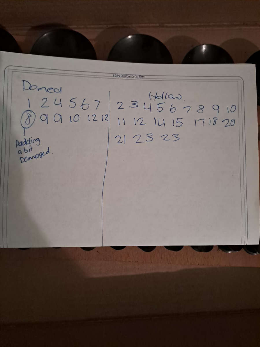 Well used Robur glass fitting dies