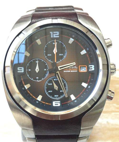 Fossil leather and Stainless steel watch