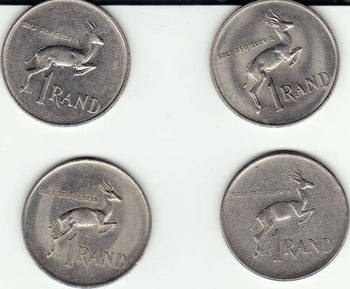 4 x R1 Coins (1977, 1982, 1989 & 1990) *****Price is per coin, winner taking all 4 coins*****