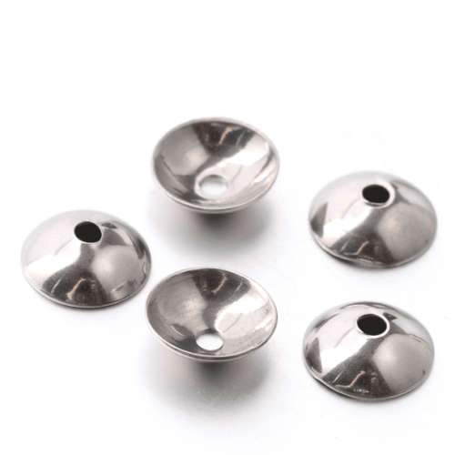 Stainless Steel Bead Cap, 304 Stainless Steel, Dome, original color, 6x6mm, sold per 10
