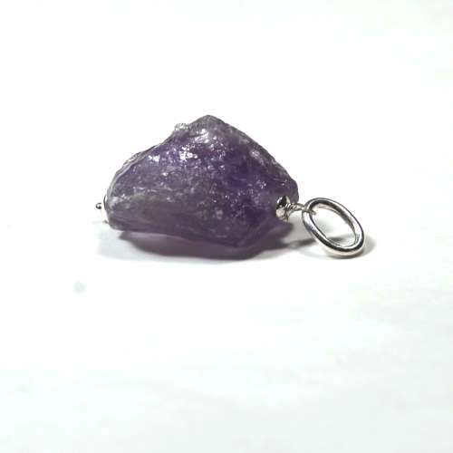 Atenea 925 Add a Dangle handmade natural dark Amethyst nugget gemstone pendant on sterling silver