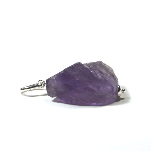 Atenea 925 Add a Dangle handmade natural dark Amethyst nugget gemstone pendant on sterling silver