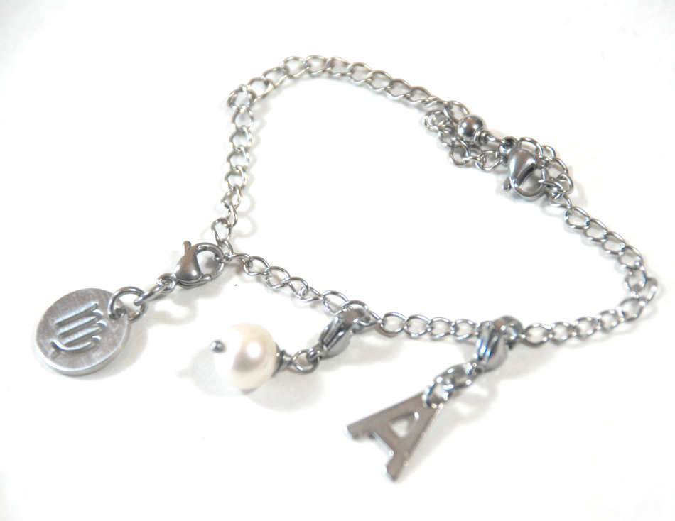 Blue 5-6mm freshwater pearl dangle charm pendant - on clasp or large hole slider