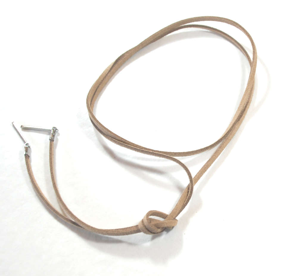 Faux Suede wrap choker necklace with stainless steel bar ends - different lengths available