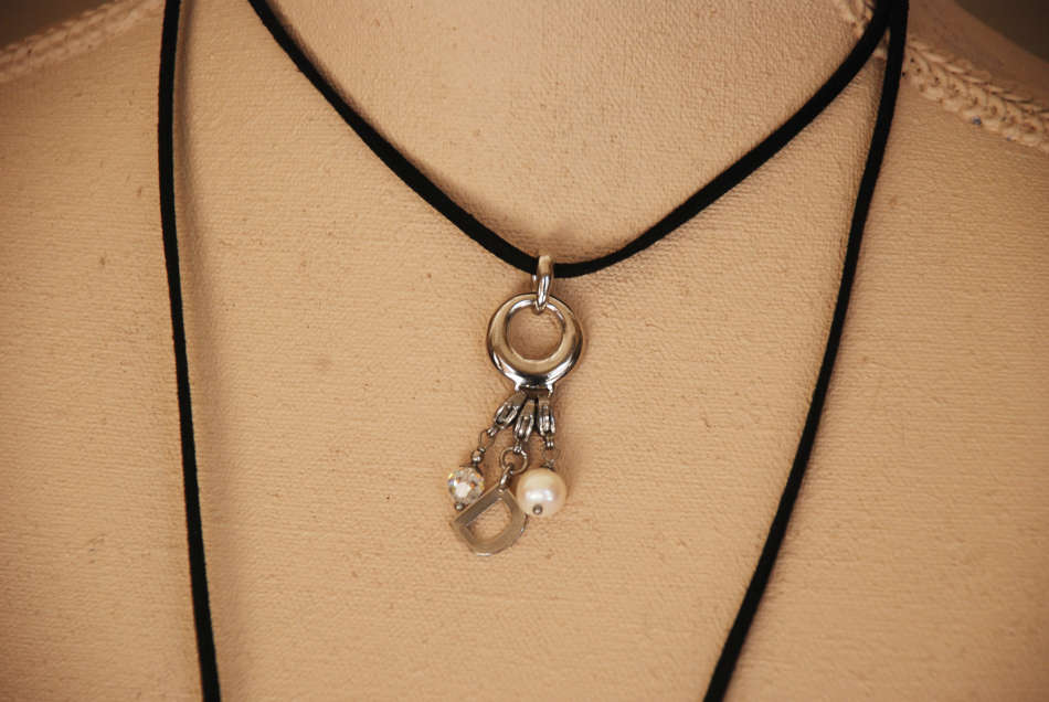 Letter R stainless steel initial alphabet dangle charm pendant - on clasp or large hole slider