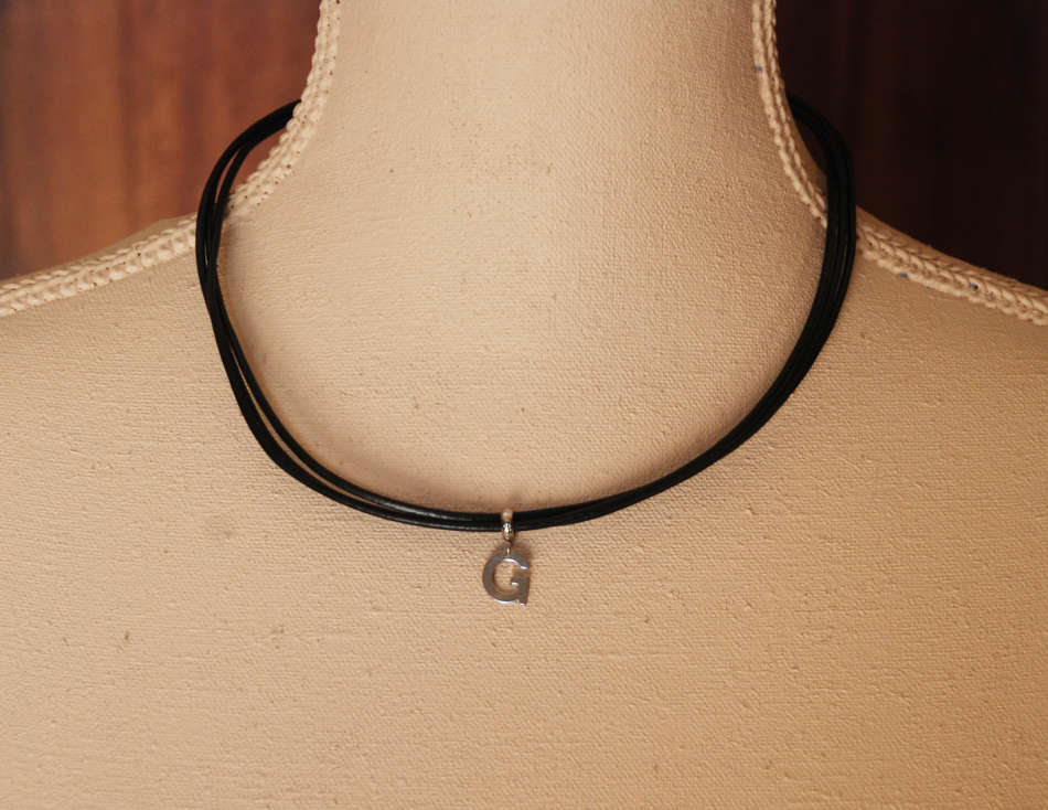 Letter G stainless steel initial alphabet dangle charm pendant - on clasp or large hole slider