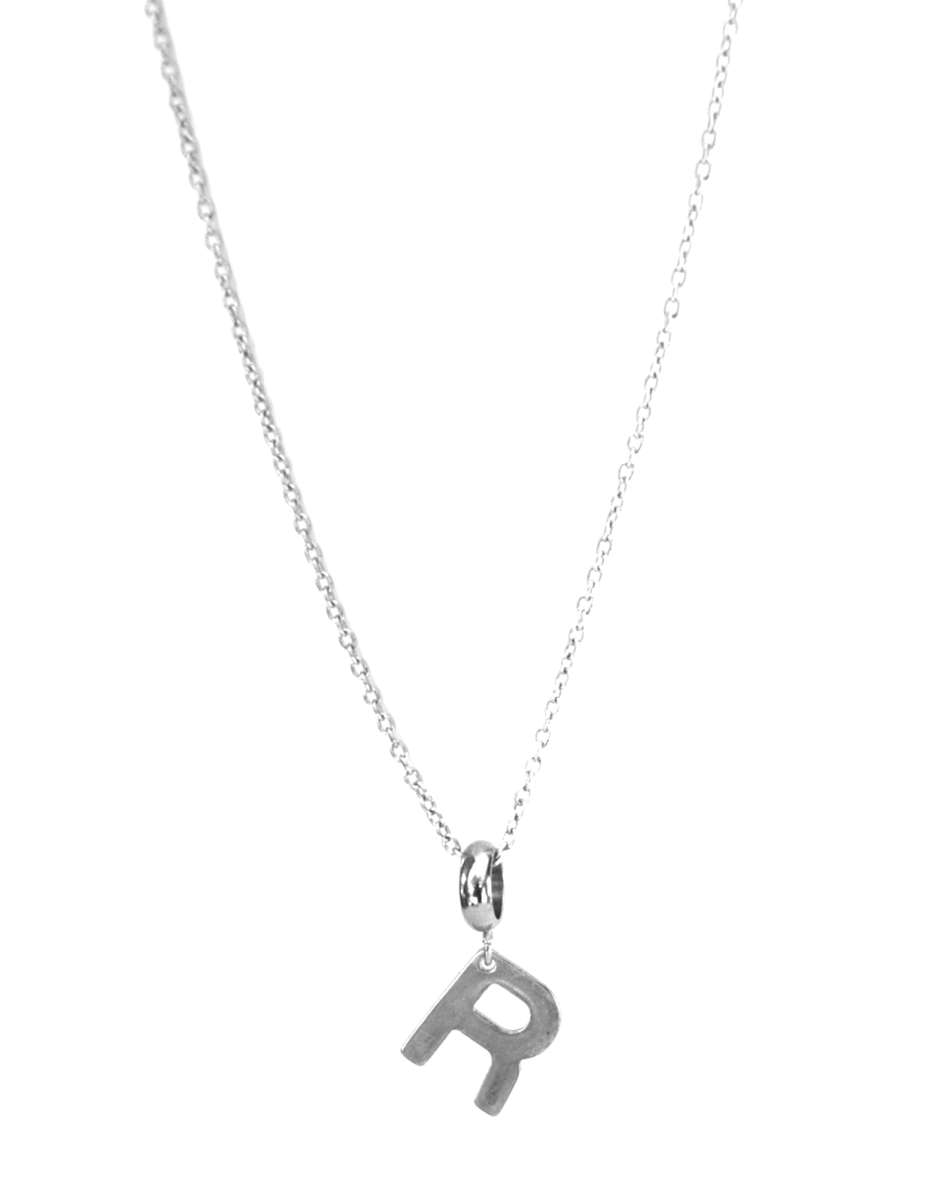 Letter R stainless steel initial alphabet dangle charm pendant - on clasp or large hole slider