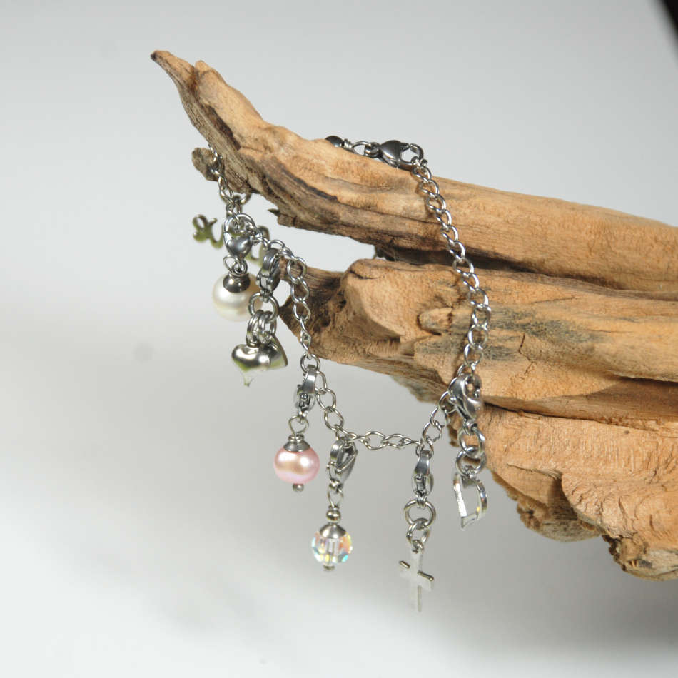 Atenea Add a Dangle fine stainless steel chain bracelet for dangle charms - 20cm adjustable