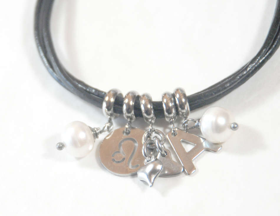 Blue 5-6mm freshwater pearl dangle charm pendant - on clasp or large hole slider