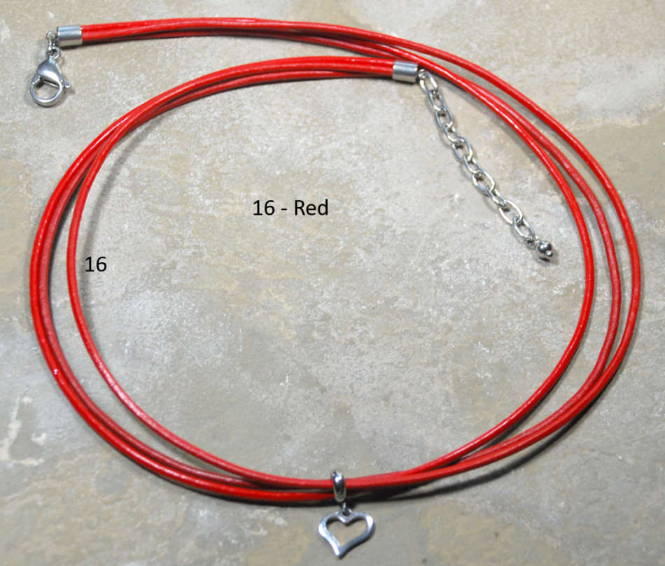 Atenea handmade Basic leather cord choker necklace available in different colours -stainless steel