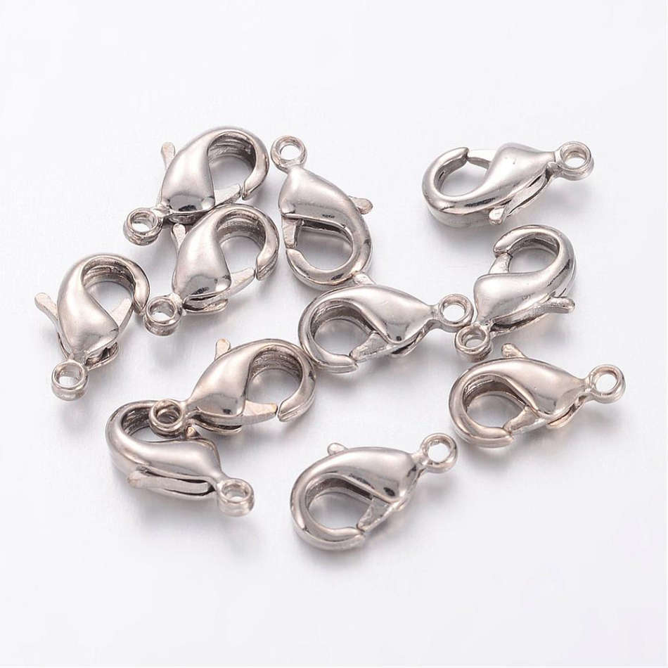 Stainless Steel Lobster Claw Clasps, 304 stainless steel, 9x6mm
