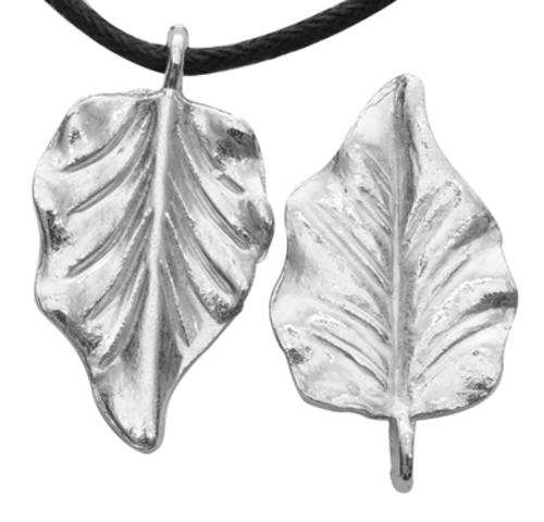 Alloy Charm, Leaf, Silver Color