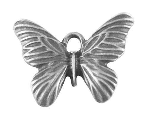 Alloy Charm, Butterfly,  Antique Silver Color