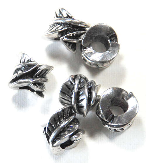 Alloy European Beads, Nuggets, antique silver color plated, without troll