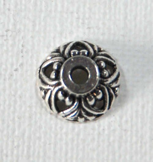 Alloy Bead Caps, Antique Silver, sold per 10