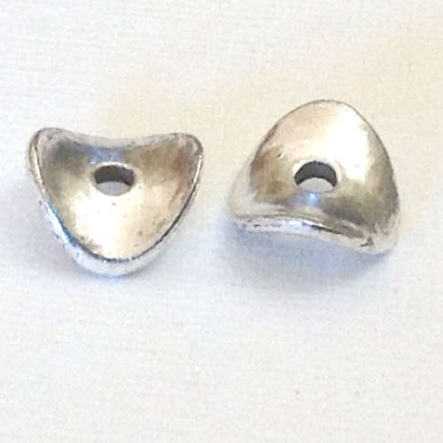 Alloy Spacer bead, twisted washer, 10 x 10 x 3.8mm, sold per 10