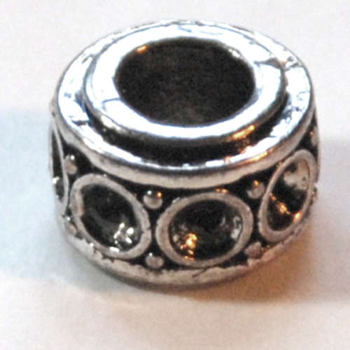 Alloy Beads Setting, Tube, Antique silver, 10x8mm, fit 3-3.2mm rhinestone, Hole:Approx 5mm