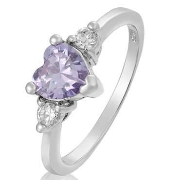 ***Tantilizing Tanzanite & White Sapphire CZ Heart cut Ring Size 6(M)