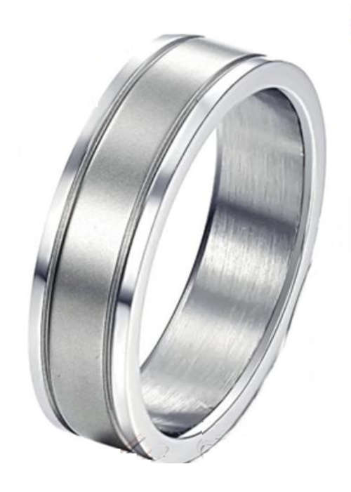 Elegant 6mm Stainless Steel Satin Finish Ring. Sz.10 [U]