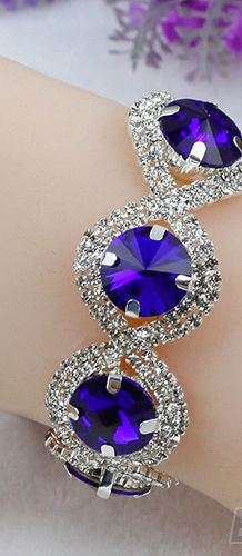 Modish Sparkly Rhinestone Bracelet Wrapped Crystal Gemstone Wide Band Tennis Bracelet New