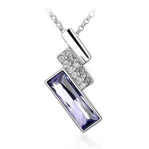 AUSTRALIAN CRYSTAL PENDANT WITH 925 SILVER PLATTED CHAIN !
