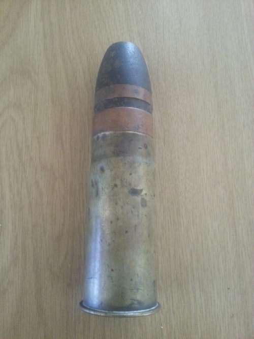 BOER WAR ZAR POM POM SHELL DATED 1886