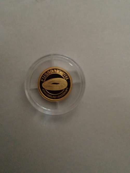 WORLD FOOTBALL CUP 2010, PROOF GOLD COIN, JOHANNESBURG SOCCER CITY