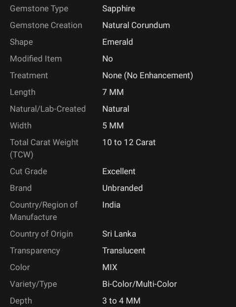 7x5 MM Natural Sapphire Emerald Cut Certified Gemstone Lot (14 Pcs) Milti-Colour#Total carat  10-12#