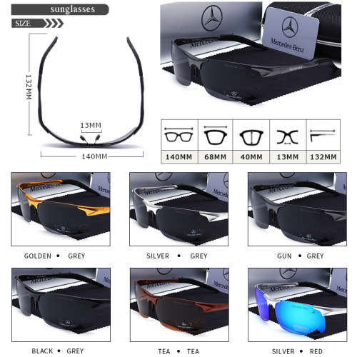 Mercedes Benz Sunglasses - Men`s - Polaroid Lens / Alloy Frame Glasses- *Gold Frame only available*