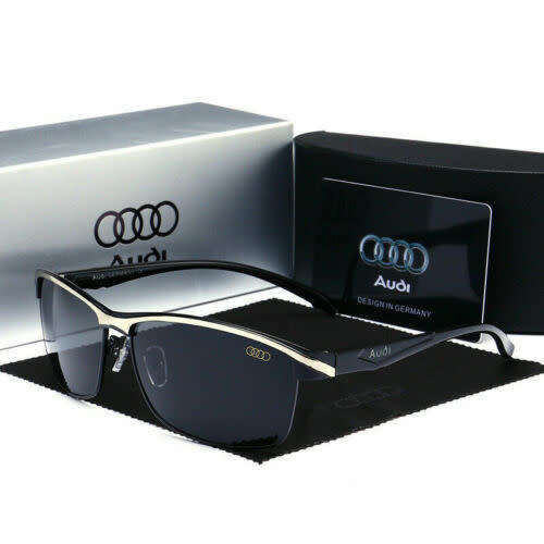 Audi Mens HD Polarized Sunglasses Color Lens 100% UV blocking Outdoor Sports*Red Frame*