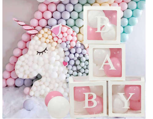 4pcs Balloon Box & 4pcs English Alphabet