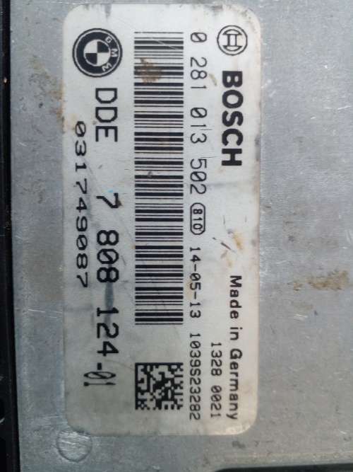 BMW 320D PREFACE E90 0281013502 DDE7808124 ECU COMPUTER BOX