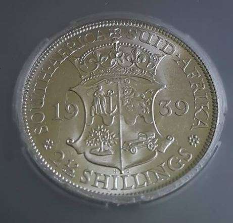 *** RARE *** 1939 - SA UNION  2 1/2 SHILLINGS - SANGS GRADED MS63 - HARD TO FIND UNCIRCULATED***
