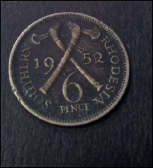 ***RARE!! 1952 SOUTHERN RHODESIA 6 PENCE  VF CONDITION COIN***