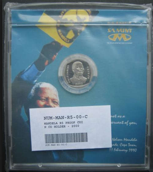 *** 2000 - NELSON MANDELA R5 PROOF COIN - STILL SEALED AS ISSUED FROM THE SA MINT ***