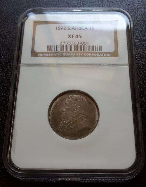 *** 1892 - ZAR 1 SHILLING - NGC GRADED XF45 ***