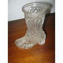 ORNATE GLASS BOOT SHAPED VASE