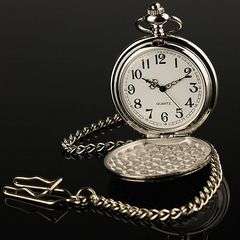 SILVER CASE POCKET WATCH WITH CHAIN