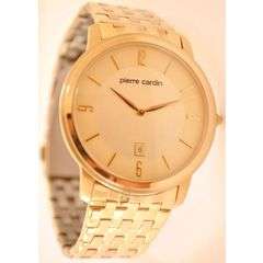PIERRE CARDIN GOLD STAINLESS STEEL WATCH WITH BOX