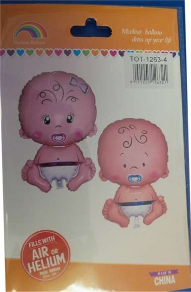 shaped baby (for baby shower) foil balloons 2 in a pack