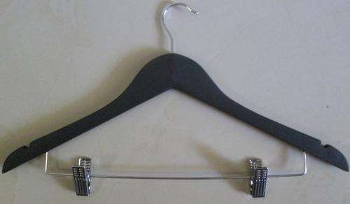 Wooden Hangers with clips (Black)