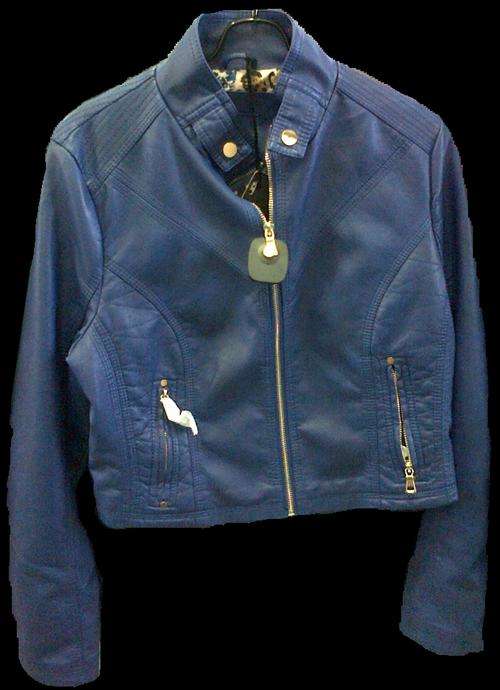 Fashionable Leather Jacket - Blue