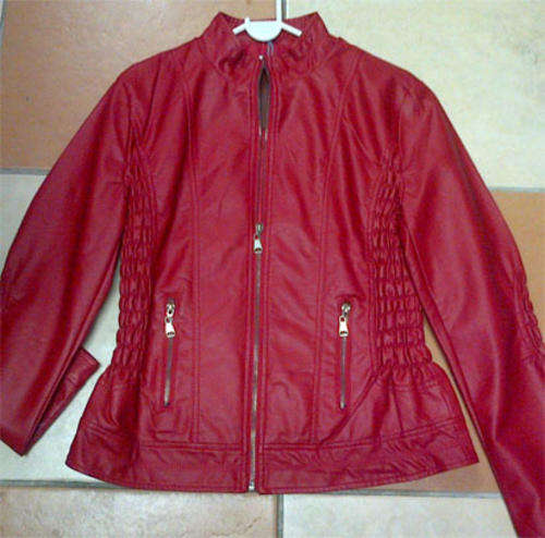Fashionable Leather Jacket - Red