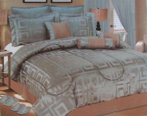 QUEEN COMFORTER SET (SILVER AND BEIGE) - RANGE 12