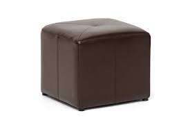 Cube Leatherette Ottoman Chairs (Chocolate Brown)
